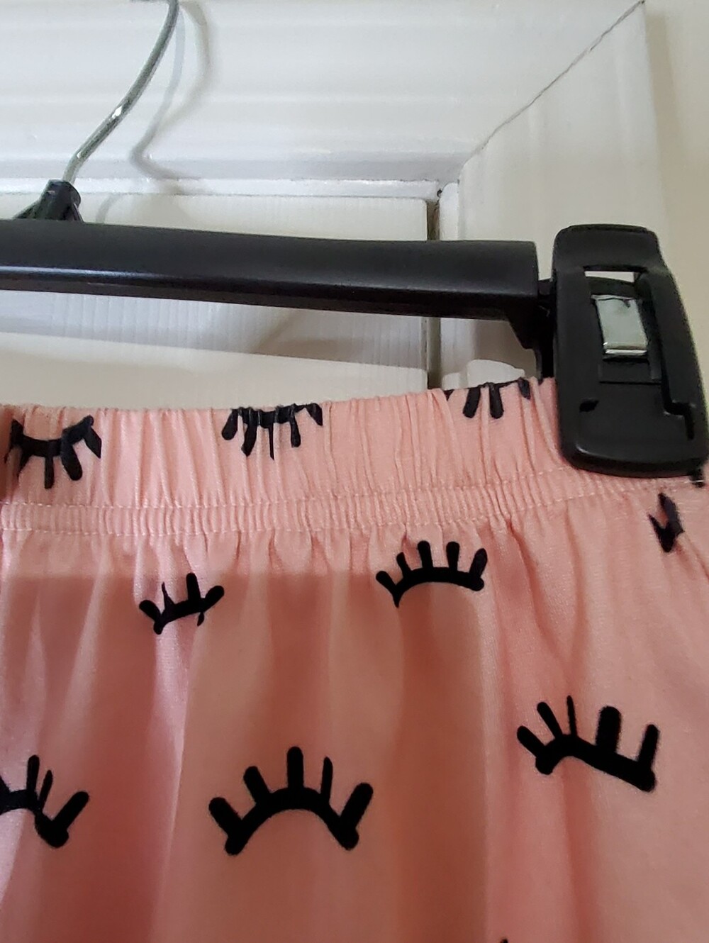 Girl's 2 Piece Cat Face Pajama Short Sleep Lounge Tee Set Black/Pink - Picture 10 of 12